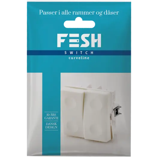 FESH SWITCH Curveline korrespondance afbryder dobbelt 1,0 hvid