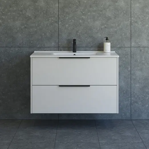 Scanbad NOW vaskeskab m/to skuffer 65,8x45,5 mat sand glat front