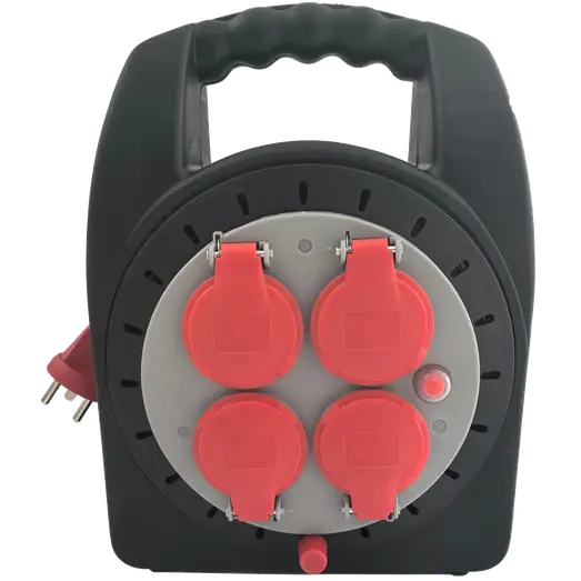 E-Line kabeltromle mini med 4 udtag 20 m
