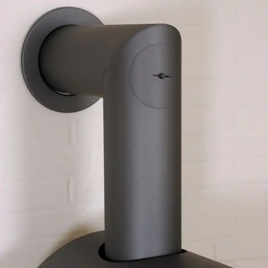 Varde røgrør knæk sort, 90°