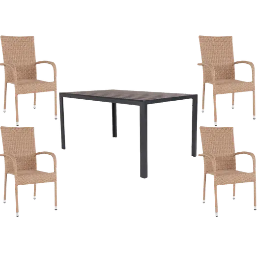 Guldborg havemøbelsæt m/Nordsø stole natur