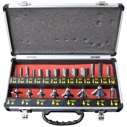 Proftool overfræsersæt med 21 stk ass. HM fræsejern med 8 mm skaft