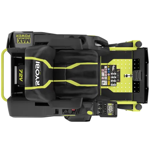 Ryobi RY72ZTRX76-210 72V 76 cm zero turn plæneklipper 2x10 Ah batt.