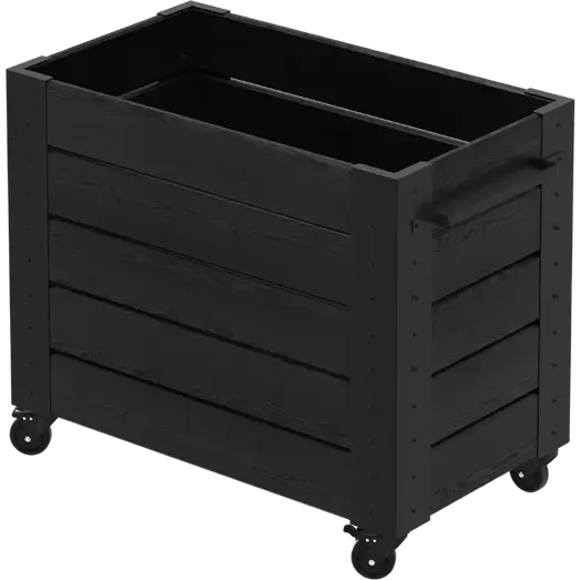 PLUS Cubic blomsterkasse m/hjul 87×50×73 cm sort