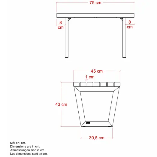 PLUS Siesta Living skammel/bord 75 cm