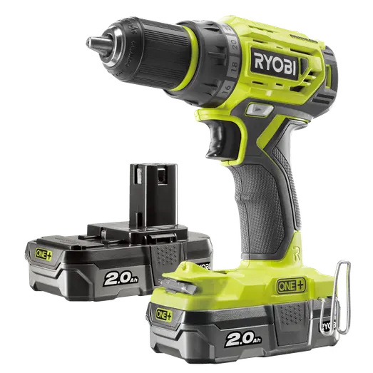 Ryobi R18DD7-220S bore-/skruemaskine 18V ONE+ 2x2,0 Ah