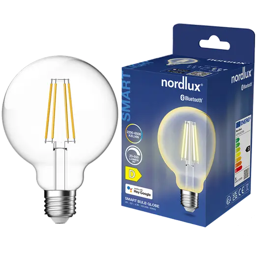 Nordlux smart pære E27 G95 4,7W klar