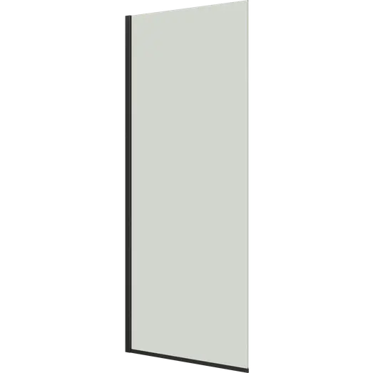 Scanbad brusevæg D 99x197,8cm mat sort/klart glas