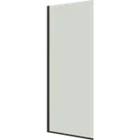 Scanbad brusevæg D 99x197,8cm mat sort/klart glas