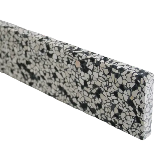 Terrazzo sokkelliste amsterdam slebet overflade og top med fas 40x1,5x7,5 cm