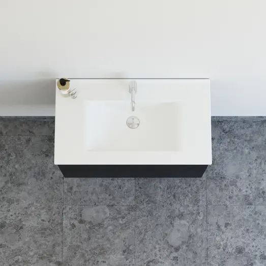 Scanbad Aria badmøbel m/vask, 2 skuffer, sort eg