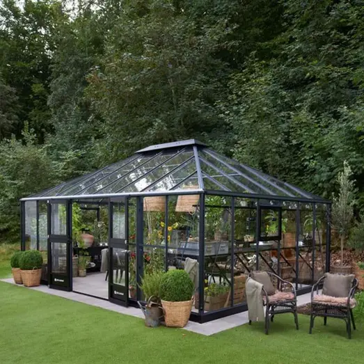 Juliana Grand Oase 25,6 m2 antracit 3 mm hærdet glas