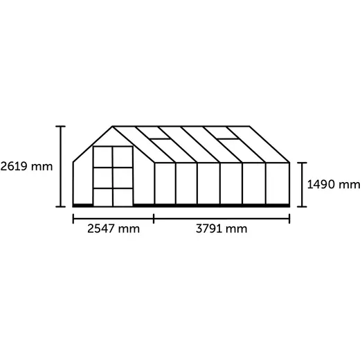 HALLS ICON 8 drivhus 9.7 m² inkl. stålfundament