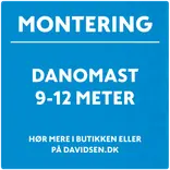 Standard montering/opsætning af DanoMast flagstang 9-12 m   Vær OBS på betingelser for montering