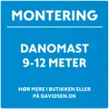 Standard montering/opsætning af DanoMast flagstang 9-12 m Vær OBS på betingelser for montering