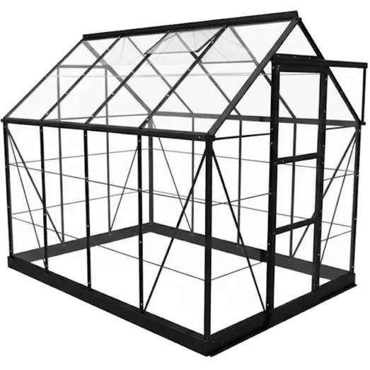 Halls ICON 6 4,9 m² sort m/3 mm hærdet glas og fundament
