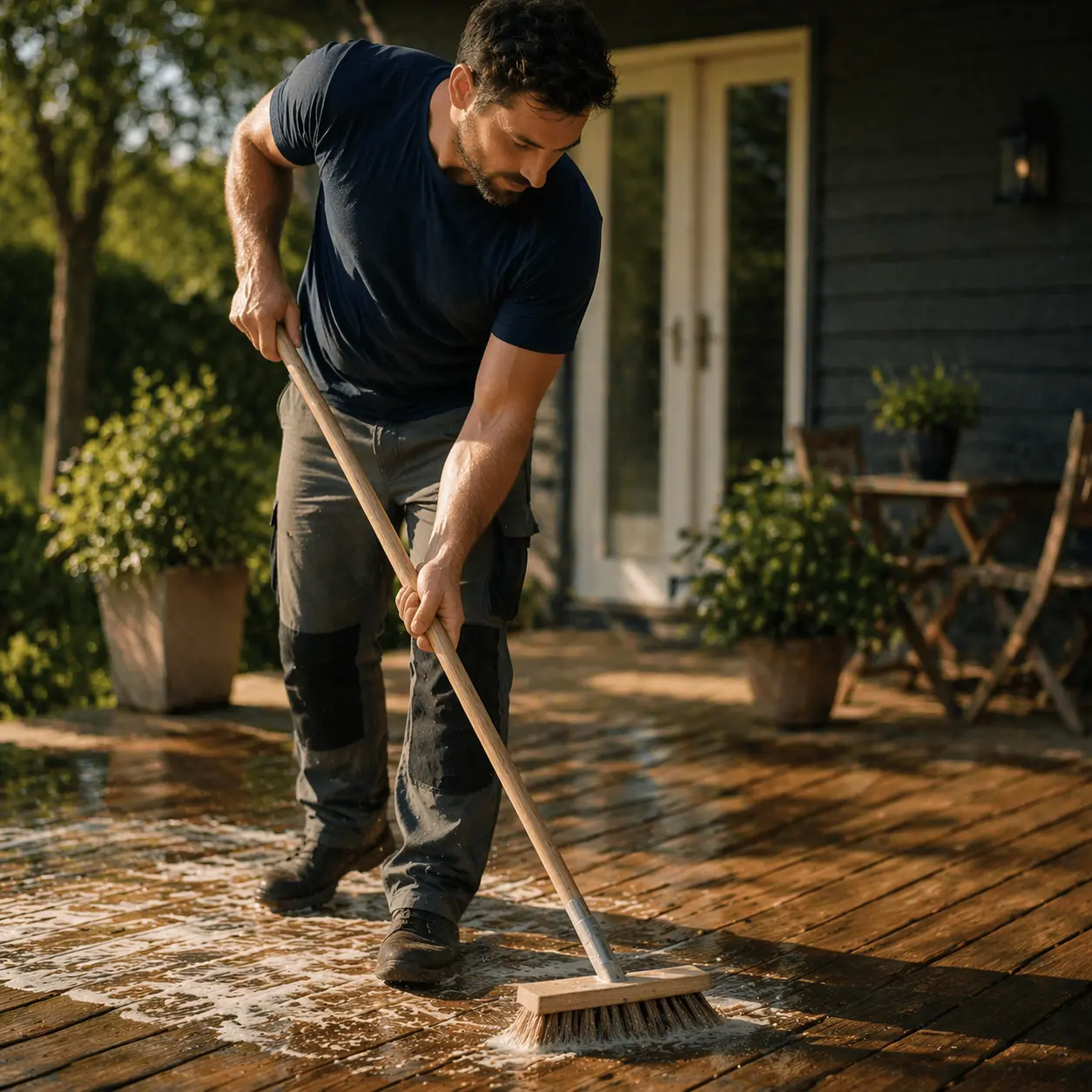 afvaskning af terrasse