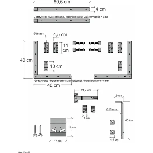 PLUS Harmoni dobbeltlåge 200×140 cm sort inkl. sort beslag