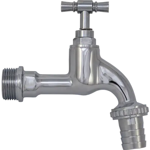 Aftapventil m/t-greb inkl slangeforskuning 3/4" mat krom 