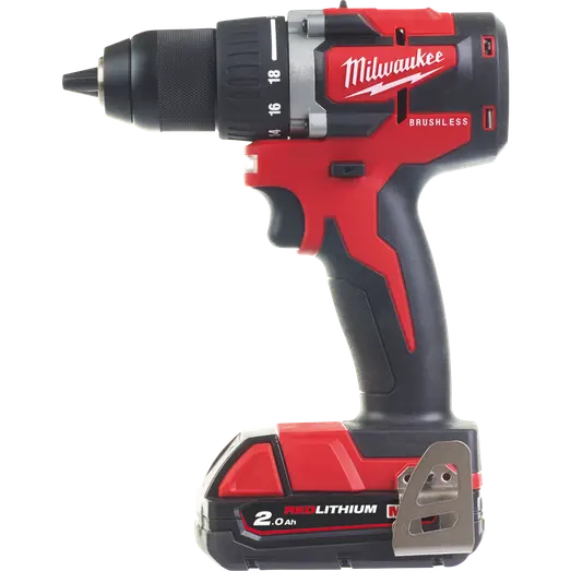 Milwaukee M18 CBLDD-202C 18V bore-/skruemaskine 2x2.0 Ah inkl. kuffert