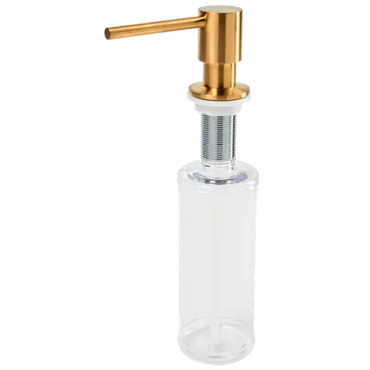 Sæbedispenser til køkkenvask børstet guld