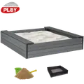 Nordic play sandkasse WPC inkl. 240 kg. sand + net 120x120 cm