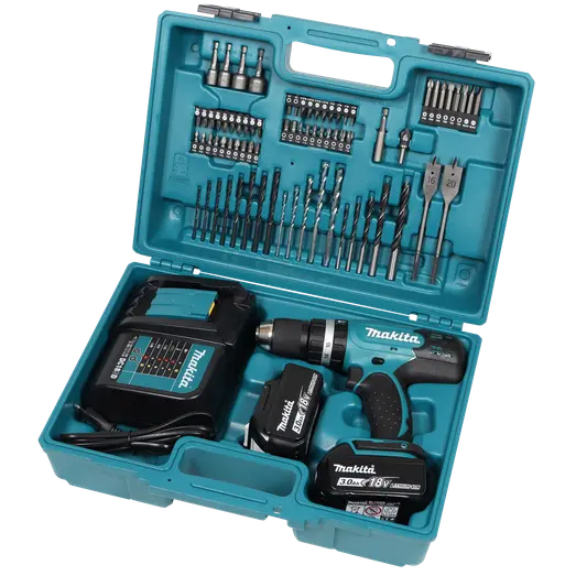 Makita DHP453SFX4 18V LXT slagboremaskine 2x3,0 Ah