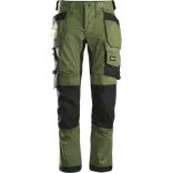 Snickers AllroundWork stretchbukser khaki grøn/sort