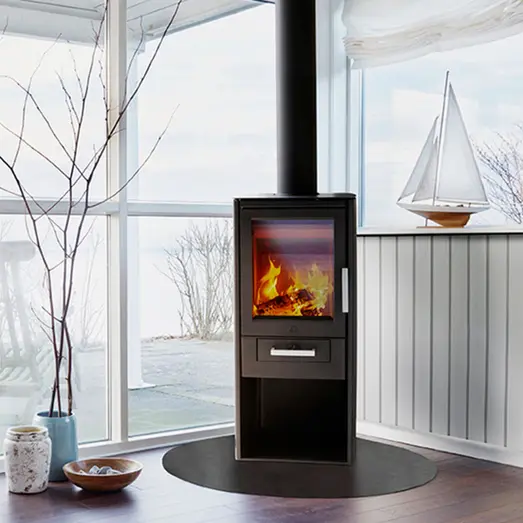 Varde gulvplade stål sort, 110 x110 cm