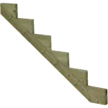 Plus trappevange 6 trin trykimp. træ 546264