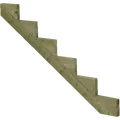 Plus trappevange 6 trin trykimp. træ 546264