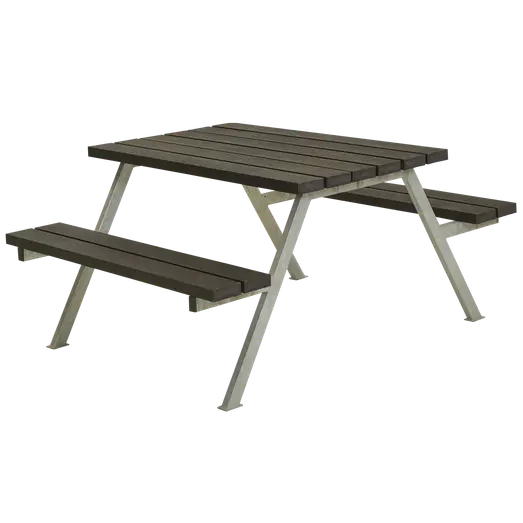 PLUS Alpha bord/bænkesæt 118 cm RePlast Sort