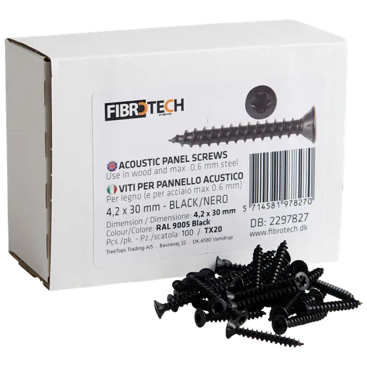 Fibrotech panelskrue 4,2x30 mm sort TX20