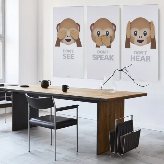 Art-Acoustic akustikbillede Abe Don´t See 9x600x1200 mm hvid