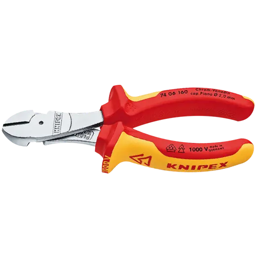 Knipex VDE 7406 kraft-skævbider isoleret greb 160 mm