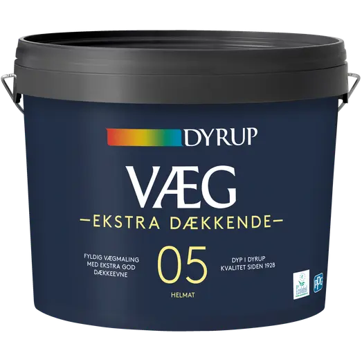 Dyrup Væg 05 vægmaling ekstra dækkende hvid 4,5 L