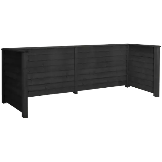 PLUS Renovationsskjul Klink Profil sort m/træstolper til nedgravning Sort