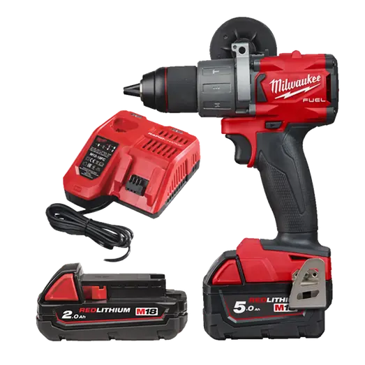 Milwaukee M18™ DAV-FPD2-522X FUEL™ slagboremaskine 1x5.0+1x2.0 Ah batterier og lader