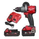 Milwaukee M18™ DAV-FPD2-522X FUEL™ slagboremaskine 1x5.0+1x2.0 Ah batterier og lader