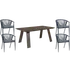 Anholt/Dragør havemøbelsæt bord og 4 stole grå