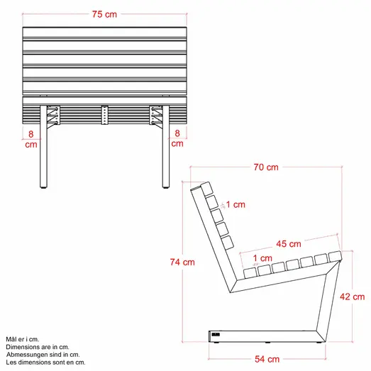 PLUS Siesta Living stol 75 cm sort