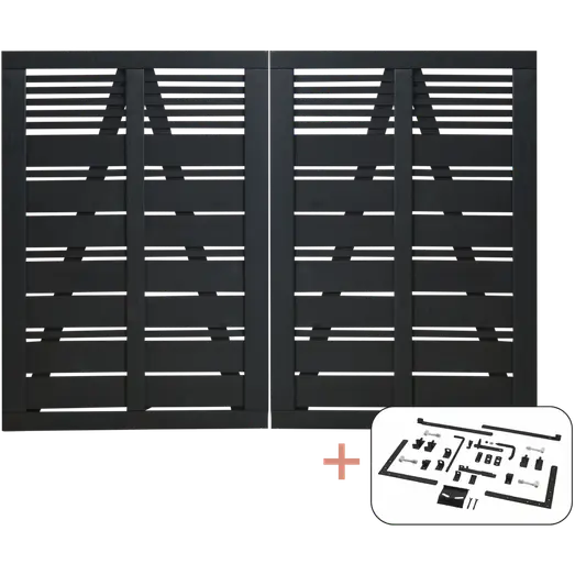 PLUS Silence dobbeltlåge 200×140 cm sort inkl. sort beslag