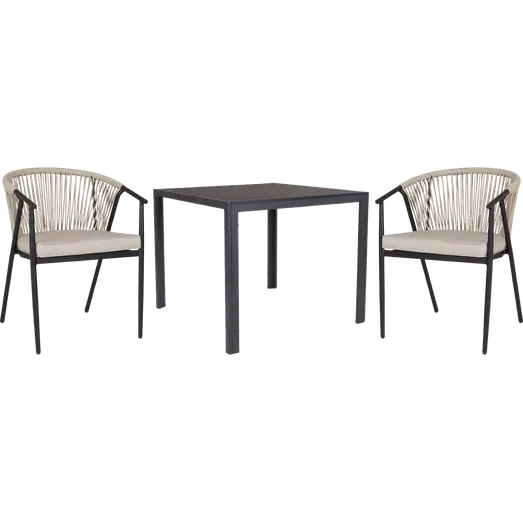 Guldborg havemøbelsæt med 2 Dragør stole sand