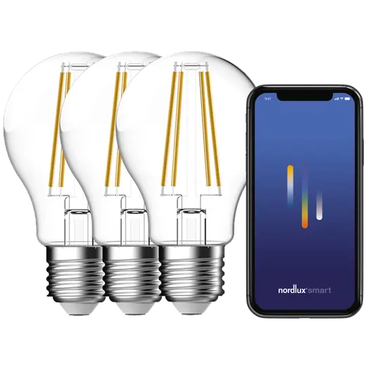 Nordlux smart pære E27 A60 CCT 4,7W hvid 3 pk