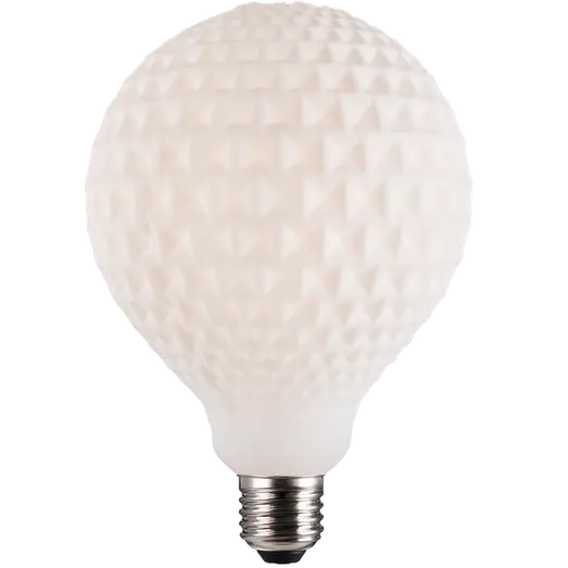 Nordlux Deco E27 G125 dim checked dekorativ pære 3000K opal hvid 