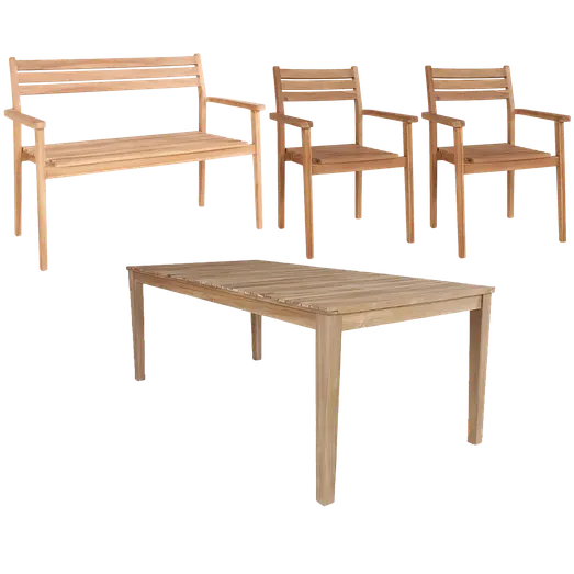 Dublin havemøbelsæt med 2 Dublin stole og 1 bænk