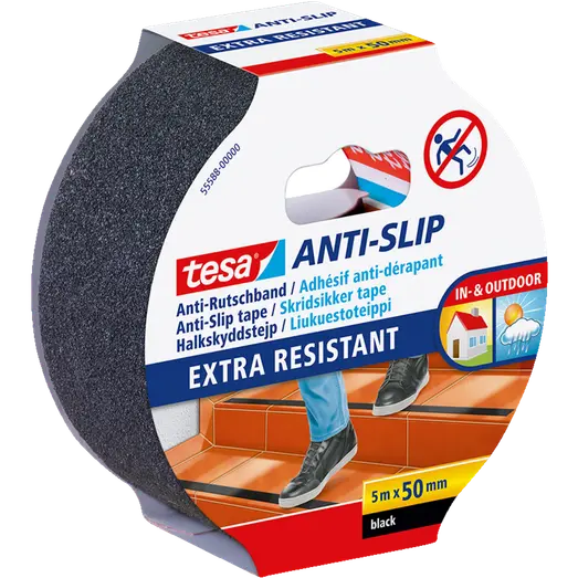 Tesa® Anti-Slip Skridsikker tape, sort 5 m x 50 mm