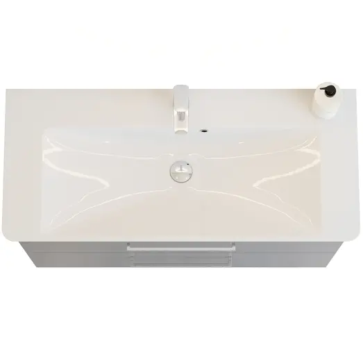 Scanbad vaskeskab m/marbelle vask 100cm mat grå