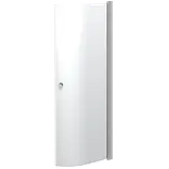 Scanbad brusedør halvrund satin/klart glas model 90
