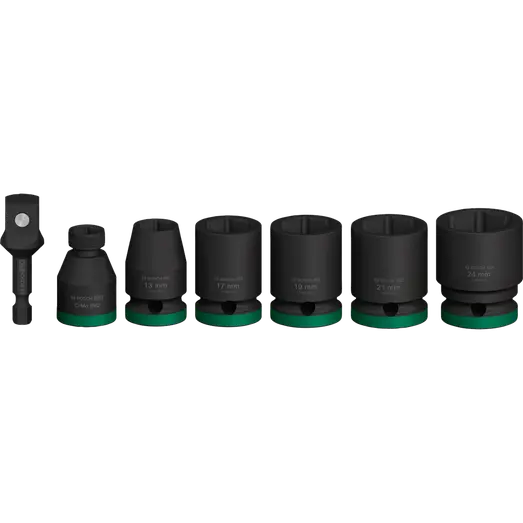 Bosch PRO Impact Socket Set med adapter, 1/2", standard, 7 stk.